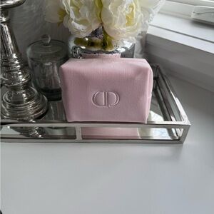 Pink Velvet Dior Makeup Bag